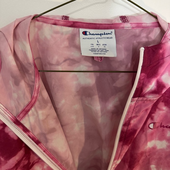 Champion Pink and White Tie-Dye Half-Zip Pullover - Picture 2 of 6